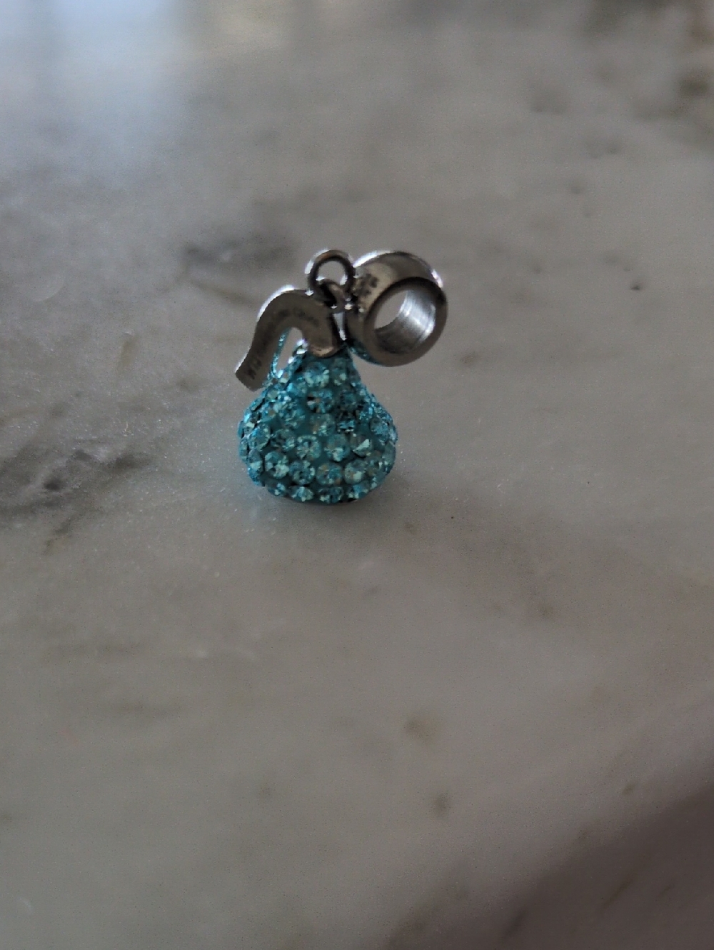 Crystal Hershey Kiss  Charm Pendant  Blue - Picture 2 of 4
